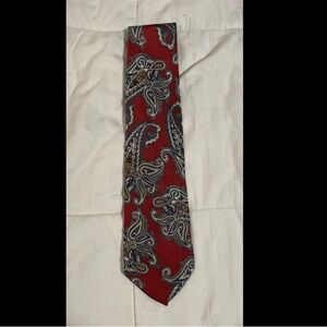 Vintage Robert Stewart 100% Imported Silk Men's Tie Red Blue Paisley USA GUC